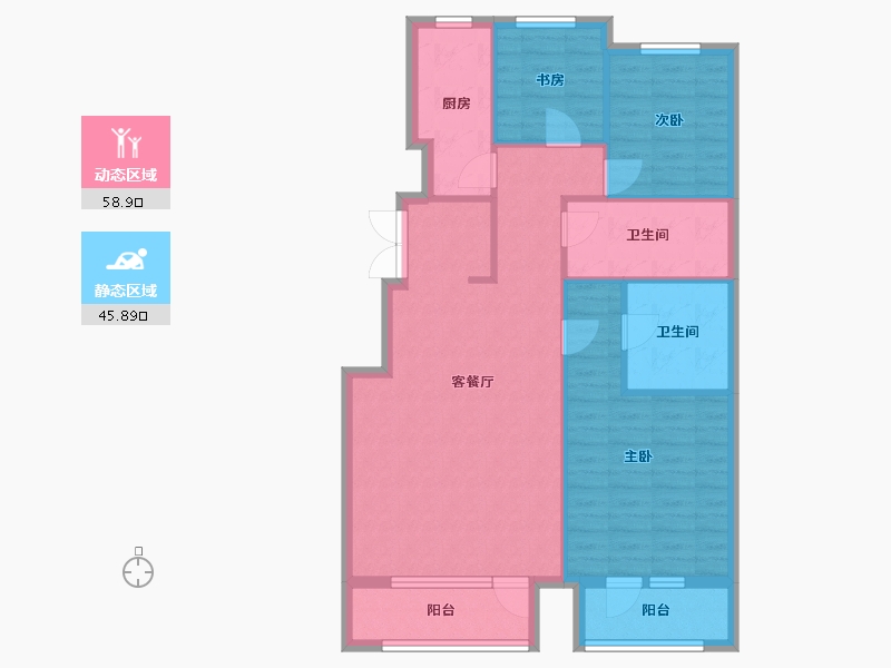 辽宁省-沈阳市-伯爵源筑新优街（29,28,21,27）号楼118m²-94.72-户型库-动静分区