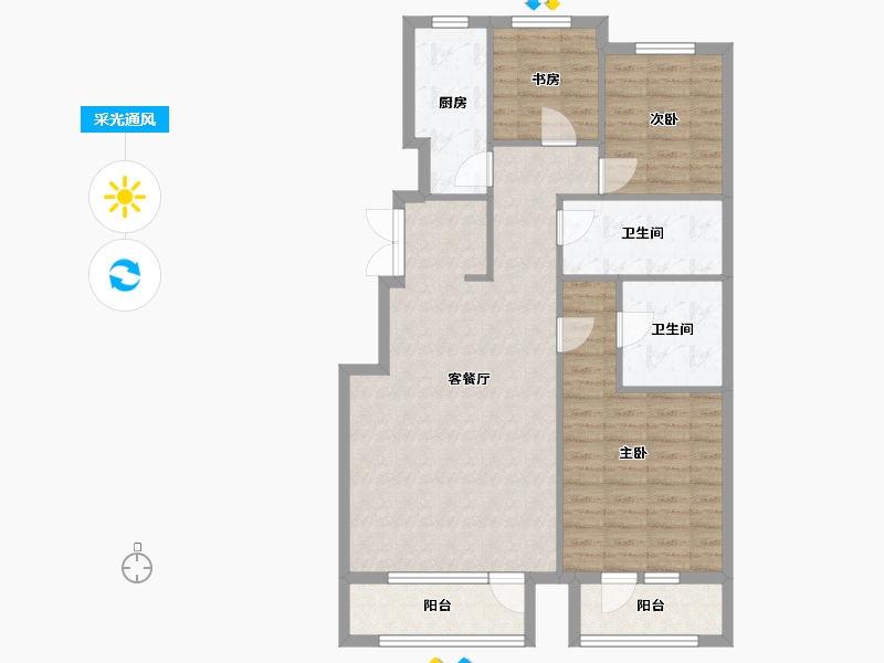 辽宁省-沈阳市-伯爵源筑新优街（29,28,21,27）号楼118m²-94.72-户型库-采光通风