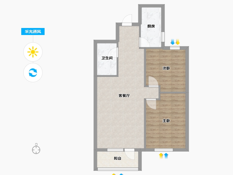 辽宁省-沈阳市-伯爵源筑新优街（15,16)号楼93m²-65.85-户型库-采光通风