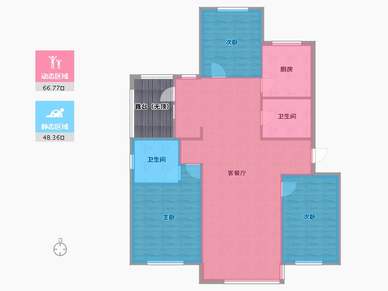 辽宁省-沈阳市-城建逸品假日双园路（49,52）号楼131m²-112.93-户型库-动静分区