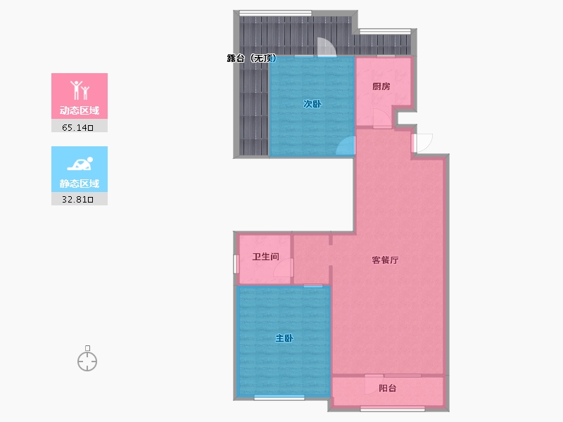 辽宁省-沈阳市-城建逸品假日双园路（50,51）号楼110m²-105.36-户型库-动静分区