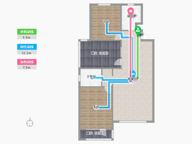 辽宁省-沈阳市-城建逸品假日双园路（50,51）号楼110m²-107.44-户型库-动静线