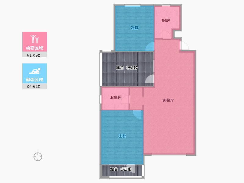 辽宁省-沈阳市-城建逸品假日双园路（50,51）号楼110m²-107.44-户型库-动静分区