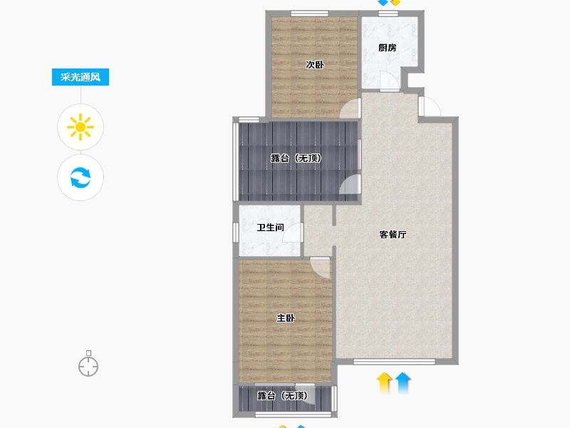 辽宁省-沈阳市-城建逸品假日双园路（50,51）号楼110m²-107.44-户型库-采光通风