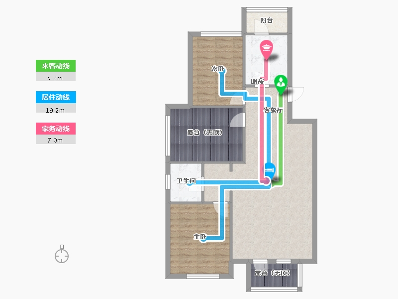 辽宁省-沈阳市-城建逸品假日双园路（32,36,40,45）号楼86m²-86.88-户型库-动静线