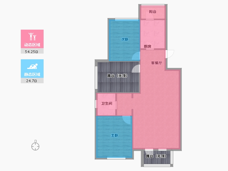 辽宁省-沈阳市-城建逸品假日双园路（32,36,40,45）号楼86m²-86.88-户型库-动静分区