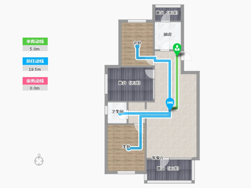 辽宁省-沈阳市-城建逸品假日双园路（33,35,37）号楼89m²-89.57-户型库-动静线