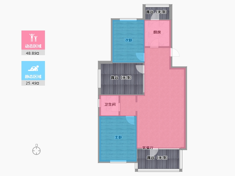 辽宁省-沈阳市-城建逸品假日双园路（33,35,37）号楼89m²-89.57-户型库-动静分区