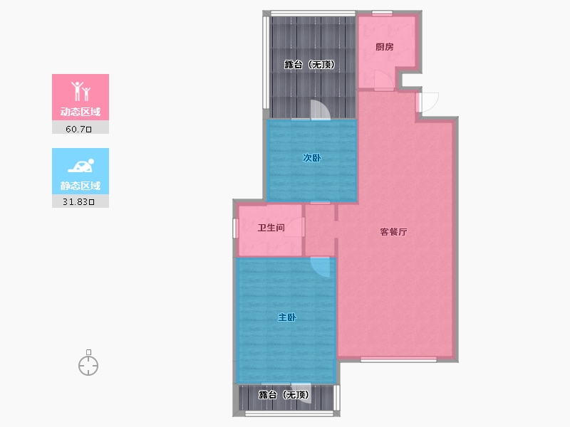 辽宁省-沈阳市-城建逸品假日双园路（50,51）号楼106m²-103.43-户型库-动静分区