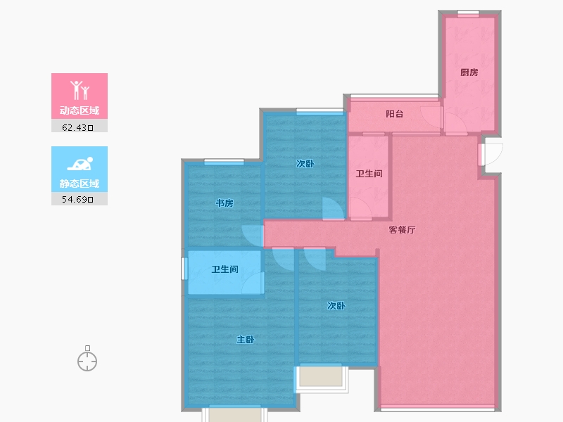 辽宁省-沈阳市-恒大滨江左岸浑南中路(30,32,24)号楼145m²-106.91-户型库-动静分区