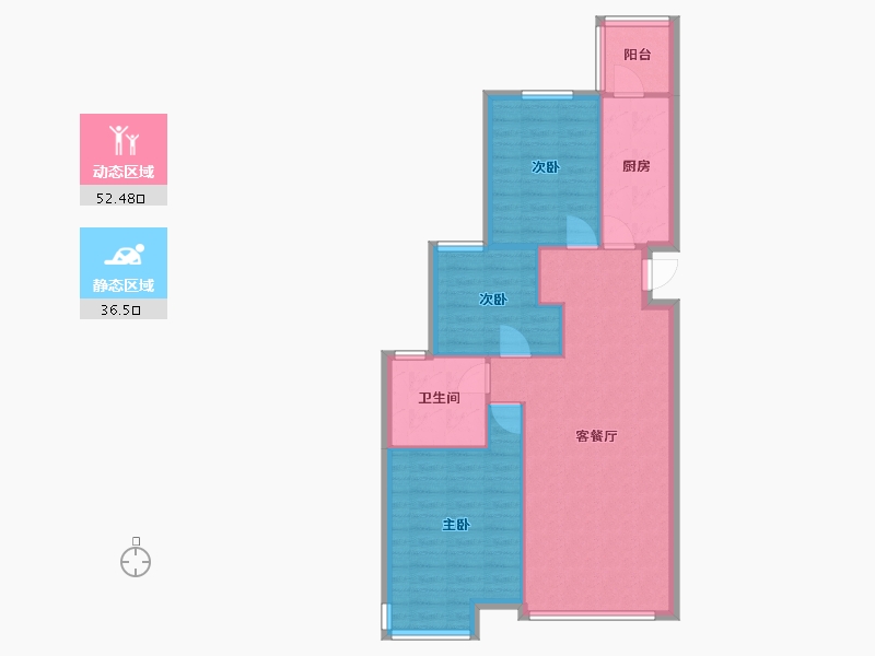 辽宁省-沈阳市-恒大滨江左岸浑南中路50甲-19号110m²-80.86-户型库-动静分区