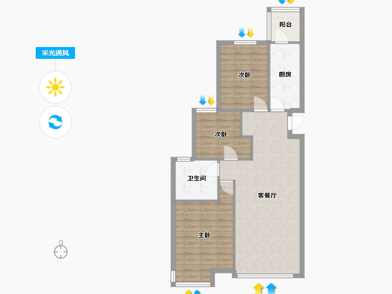 辽宁省-沈阳市-恒大滨江左岸浑南中路50甲-19号110m²-80.86-户型库-采光通风