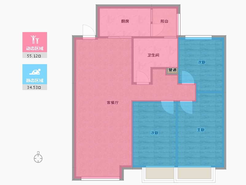 辽宁省-沈阳市-恒大滨江左岸浑南中路50甲-18号116m²-82.03-户型库-动静分区