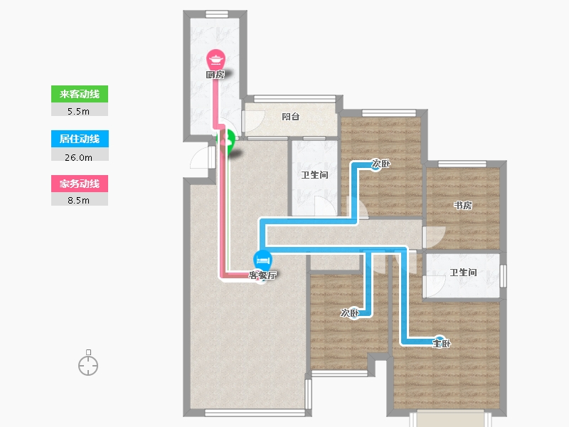 辽宁省-沈阳市-恒大滨江左岸浑南中路50甲-19号144m²-106.19-户型库-动静线