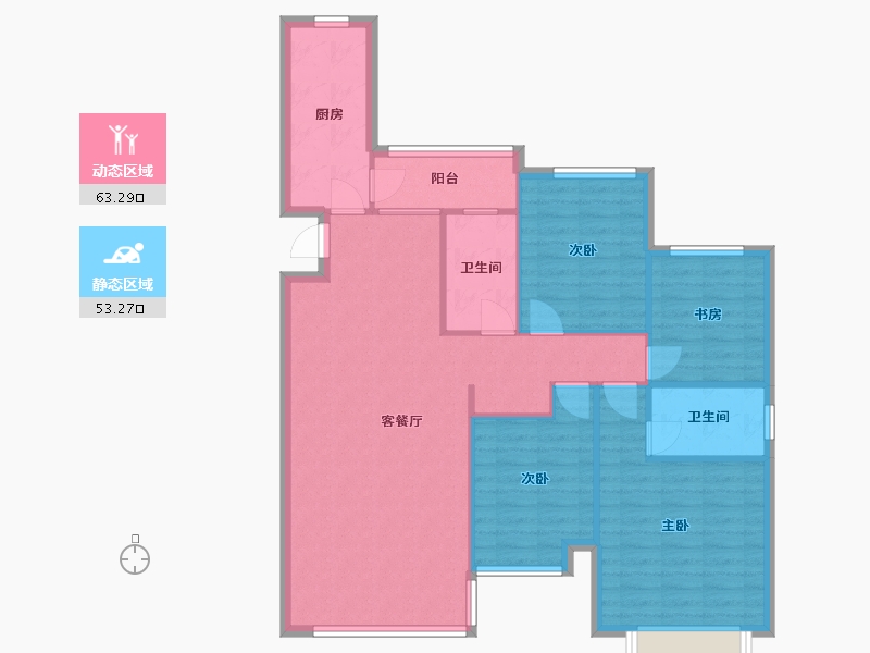 辽宁省-沈阳市-恒大滨江左岸浑南中路50甲-19号144m²-106.19-户型库-动静分区