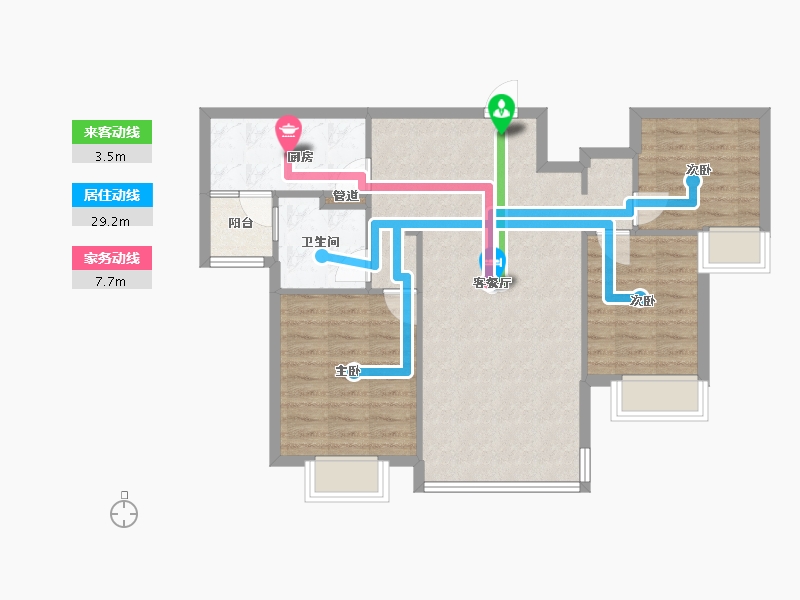 辽宁省-沈阳市-恒大滨江左岸浑南中路50甲-20号112m²-79.28-户型库-动静线