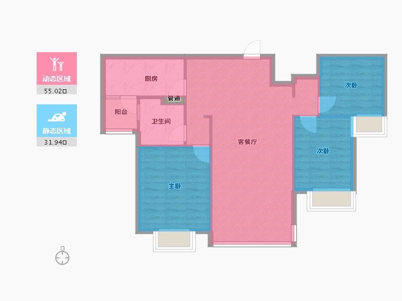 辽宁省-沈阳市-恒大滨江左岸浑南中路50甲-20号112m²-79.28-户型库-动静分区