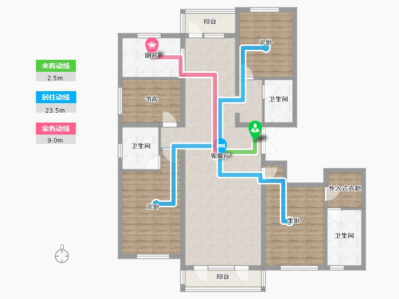 辽宁省-沈阳市-春天沈河府南堤东路1-8号（2）204m²-137.97-户型库-动静线