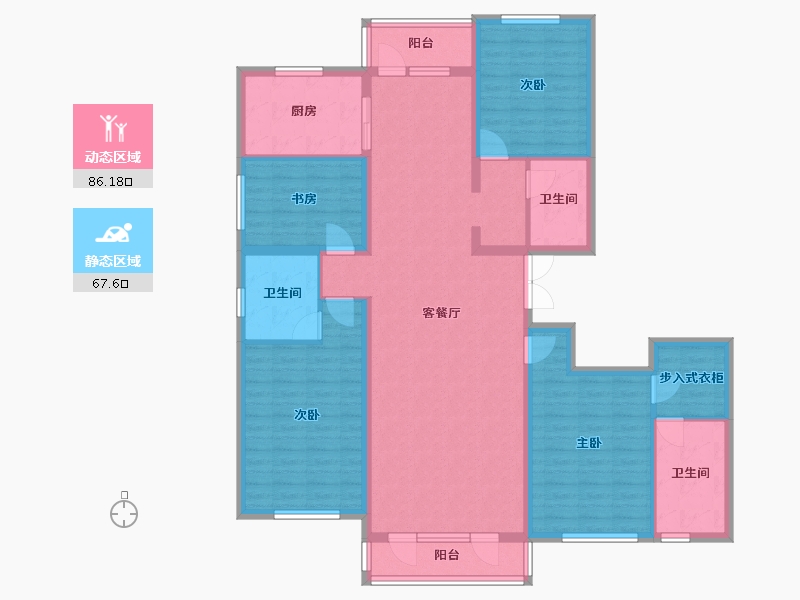 辽宁省-沈阳市-春天沈河府南堤东路1-8号（2）204m²-137.97-户型库-动静分区