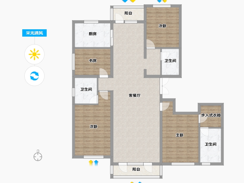 辽宁省-沈阳市-春天沈河府南堤东路1-8号（2）204m²-137.97-户型库-采光通风