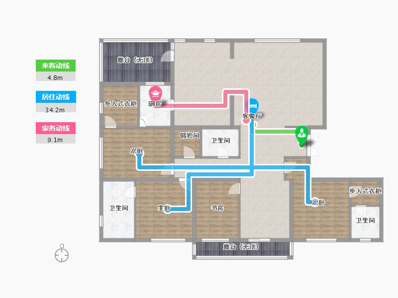 辽宁省-沈阳市-春天沈河府南堤东路1-6号（1）321m²-211.33-户型库-动静线