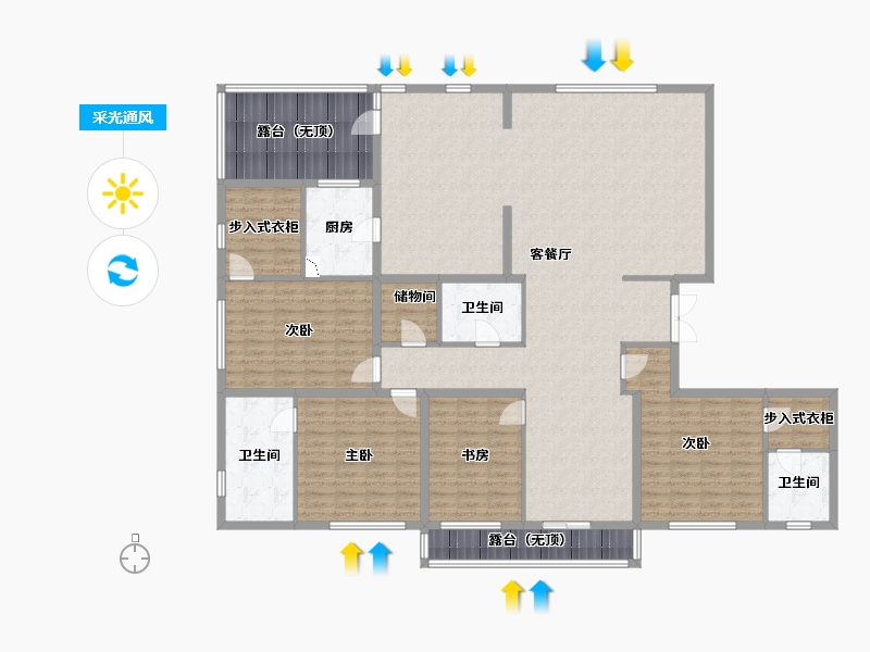 辽宁省-沈阳市-春天沈河府南堤东路1-6号（1）321m²-211.33-户型库-采光通风