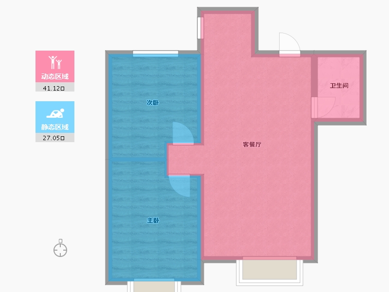 辽宁省-沈阳市-富邦壹品天城莫子山路（B2,B1,B5,B3,)号楼90m²-61.46-户型库-动静分区