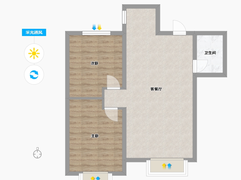 辽宁省-沈阳市-富邦壹品天城莫子山路（B2,B1,B5,B3,)号楼90m²-61.46-户型库-采光通风