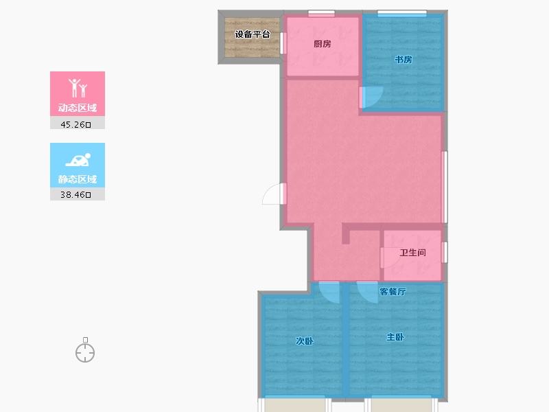 辽宁省-沈阳市-富邦壹品天城莫子山路（B2,B5,B3,B9)号楼114m²-77.67-户型库-动静分区