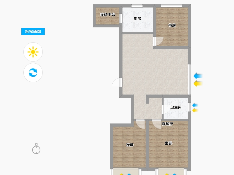 辽宁省-沈阳市-富邦壹品天城莫子山路（B2,B5,B3,B9)号楼114m²-77.67-户型库-采光通风