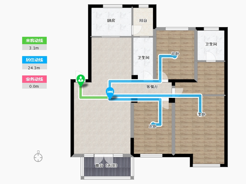 辽宁省-沈阳市-富邦壹品天城莫子山路（C3,C1,C2)号楼146m²-124.35-户型库-动静线