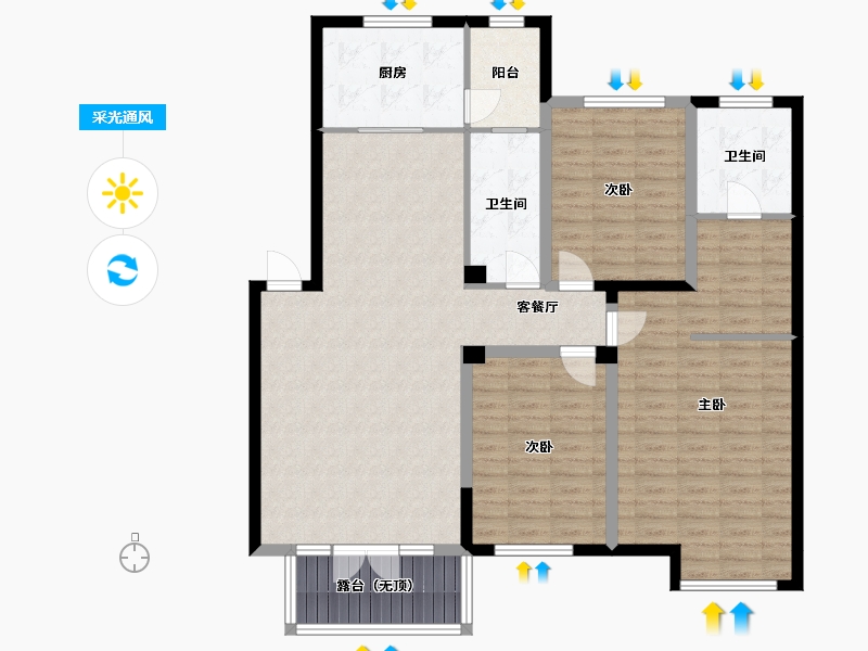 辽宁省-沈阳市-富邦壹品天城莫子山路（C3,C1,C2)号楼146m²-124.35-户型库-采光通风