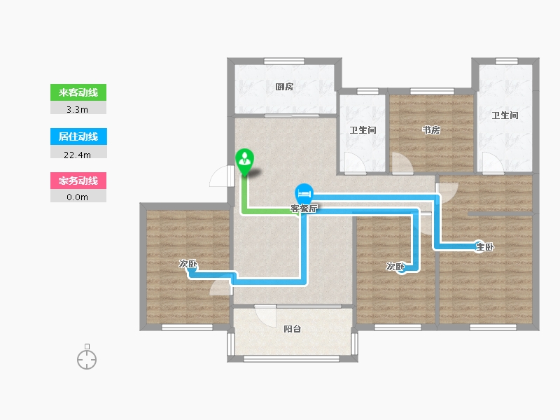 辽宁省-沈阳市-富禹依云澜汇146m²-111.21-户型库-动静线