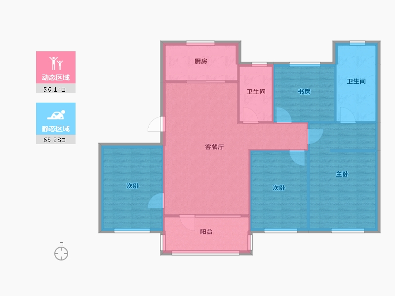 辽宁省-沈阳市-富禹依云澜汇146m²-111.21-户型库-动静分区