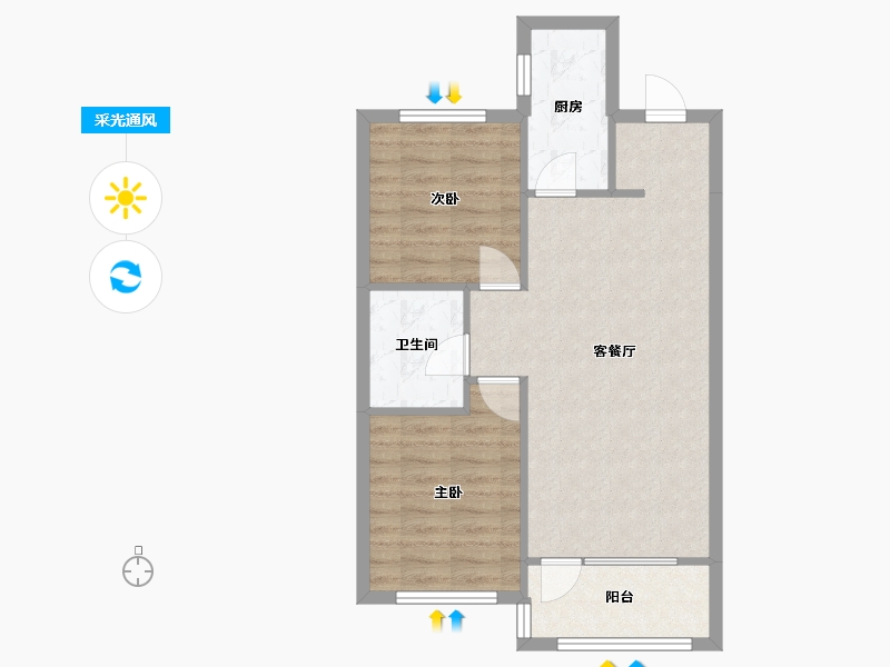 辽宁省-沈阳市-富禹依云澜汇沈本一街（2,6,3,5）号楼89m²-63.16-户型库-采光通风