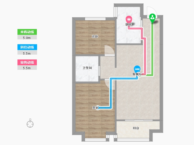 辽宁省-沈阳市-恒大滨江左岸浑南区浑南中路（26号楼）87m²-57.46-户型库-动静线