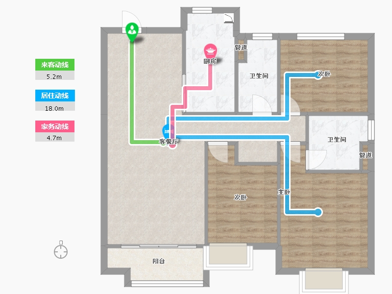 辽宁省-沈阳市-恒大滨江左岸浑南中路50甲-28号127m²-93.17-户型库-动静线