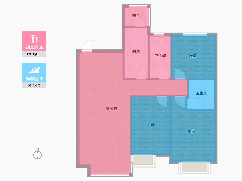 辽宁省-沈阳市-恒大滨江左岸浑南中路(30,32,24)号楼132m²-92.93-户型库-动静分区