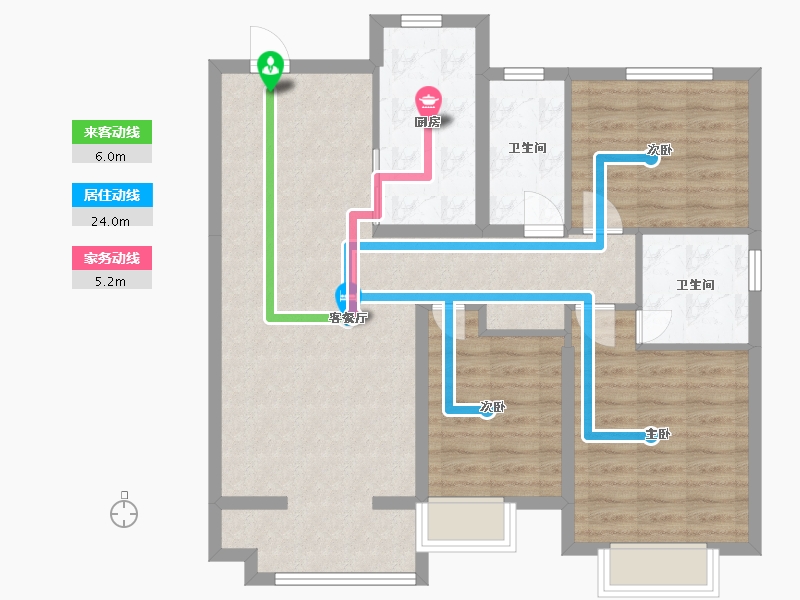 辽宁省-沈阳市-恒大滨江左岸浑南中路（39,40）号楼127m²-92.25-户型库-动静线