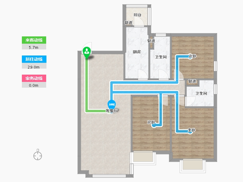 辽宁省-沈阳市-恒大滨江左岸浑南中路50甲-21号132m²-92.95-户型库-动静线