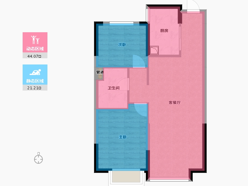 辽宁省-沈阳市-恒大御湖郡全运路（25,22)号楼90m²-58.60-户型库-动静分区