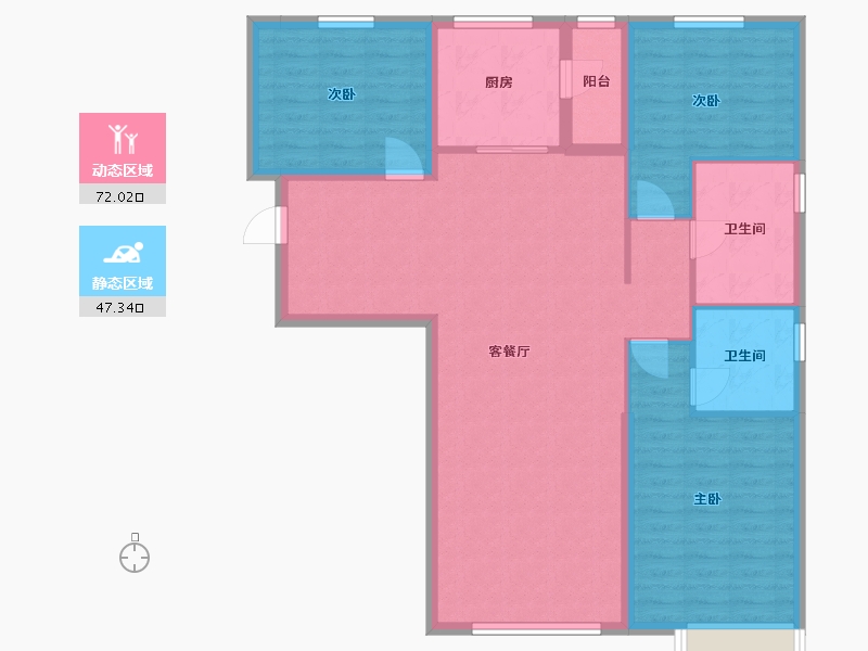 辽宁省-沈阳市-恒大珺睿府莫子山路（4,14)号楼139m²-108.23-户型库-动静分区