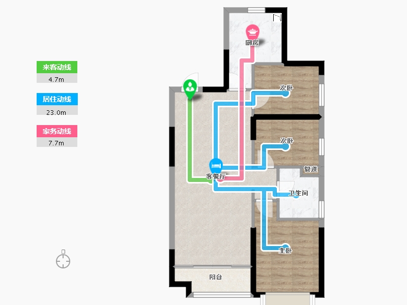 辽宁省-沈阳市-恒大珺睿府莫子山路(8,7)号楼109m²-70.78-户型库-动静线