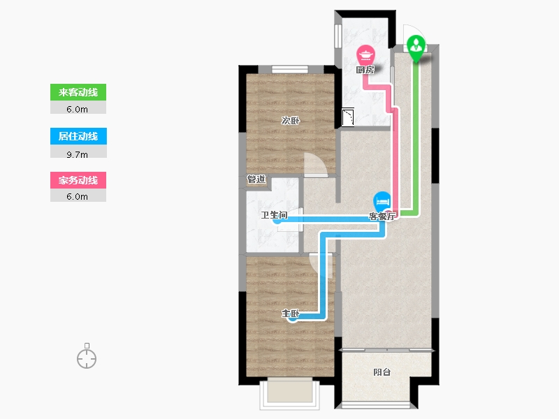 辽宁省-沈阳市-恒大珺睿府莫子山路（8,7）号楼85m²-65.90-户型库-动静线