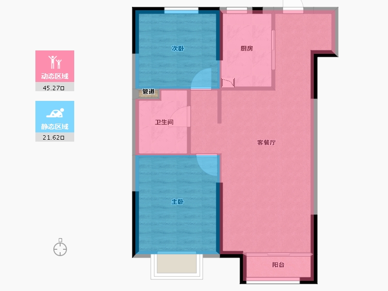 辽宁省-沈阳市-恒大珺睿府莫子山路（10,11,12,13)号楼89m²-60.32-户型库-动静分区