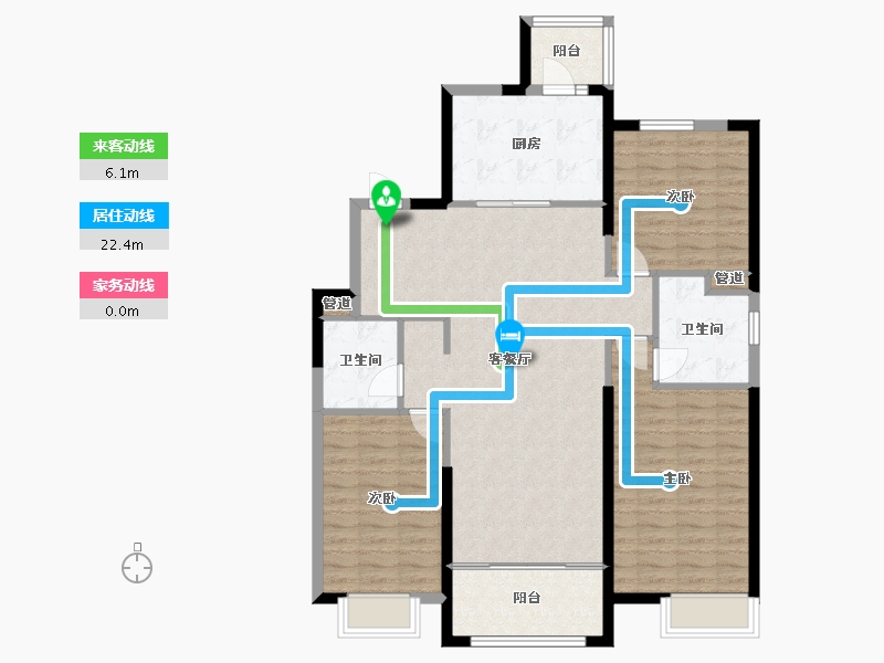 辽宁省-沈阳市-恒大珺睿府莫子山路（10,11,12,13)号楼129m²-111.38-户型库-动静线