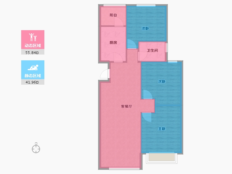 辽宁省-沈阳市-恒大中央广场白塔河二路31-59号（59号楼）112m²-89.60-户型库-动静分区