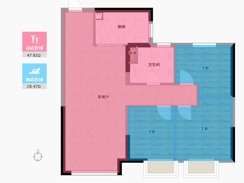 辽宁省-沈阳市-恒大御湖郡全运路（17,12,6)号楼106m²-68.33-户型库-动静分区