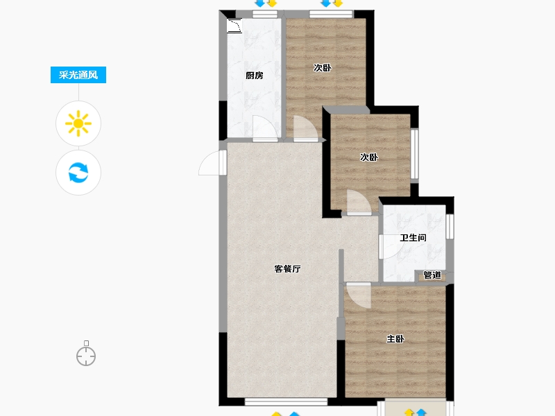 辽宁省-沈阳市-恒大御湖郡全运路（18,16,11,8,5)号楼99m²-67.45-户型库-采光通风