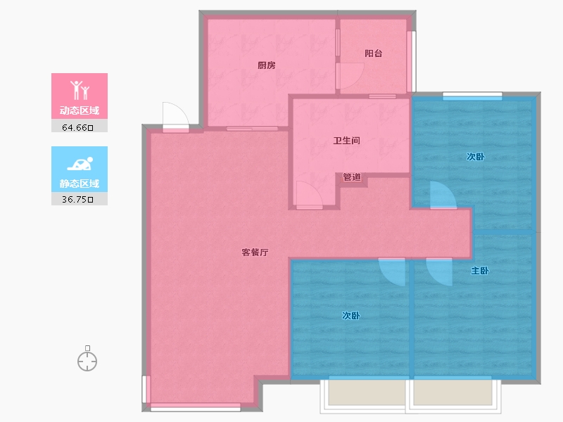 辽宁省-沈阳市-恒大中央广场白塔河二路（53,58,50）号楼116m²-92.80-户型库-动静分区